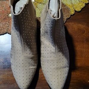 JustFabulous Tan Studded Ankle Booties 10